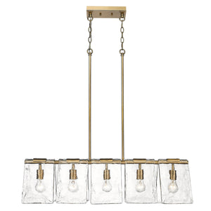 Golden - 6072-LP MBS-HWG - Five Light Linear Pendant - Serenity - Modern Brass