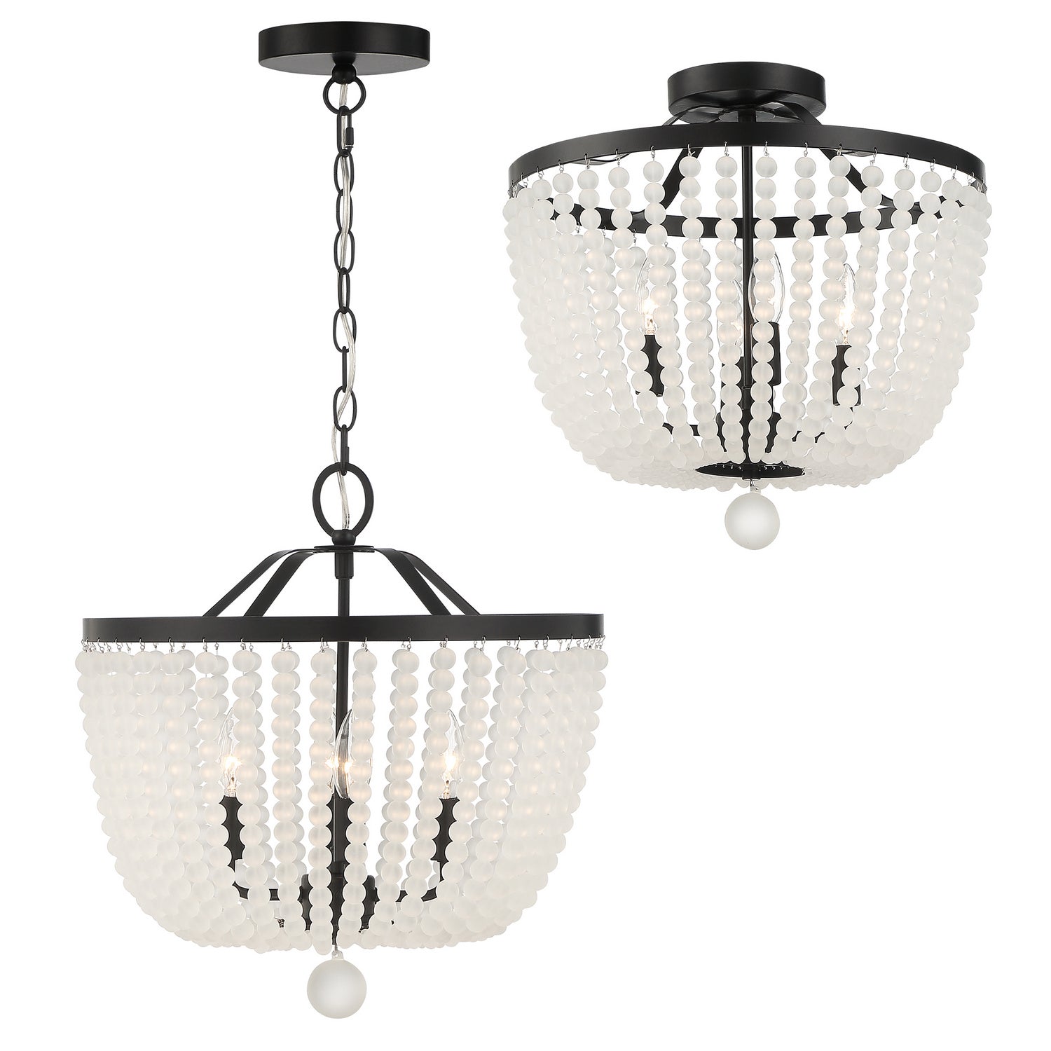 Crystorama - 604-MK-FR_CEILING - Four Light Semi Flush Mount - Rylee - Matte Black