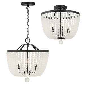 Crystorama - 604-MK-FR_CEILING - Four Light Semi Flush Mount - Rylee - Matte Black