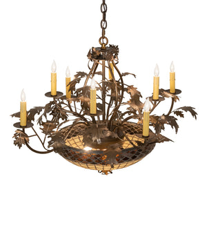 Meyda Tiffany - 259045 - 11 Light Chandelier - Greenbriar Oak - Antique Copper