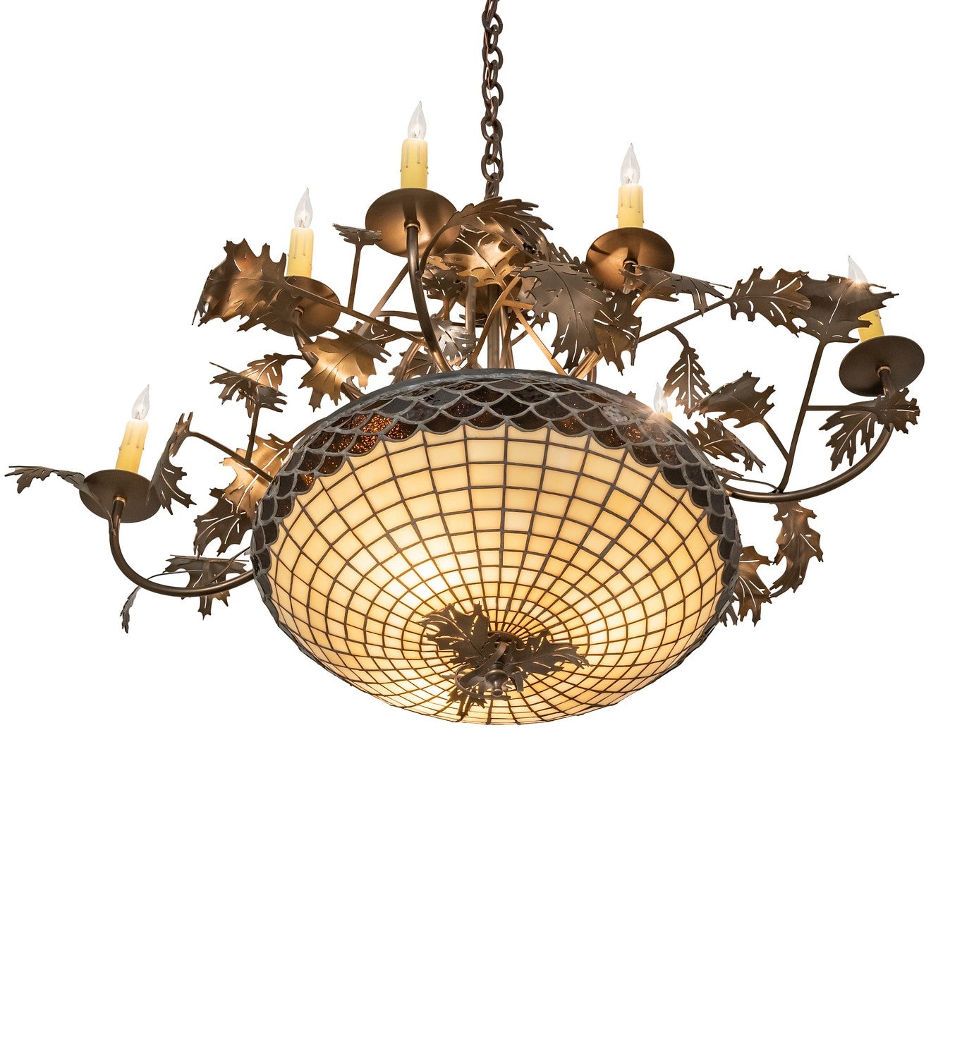 Meyda Tiffany - 259045 - 11 Light Chandelier - Greenbriar Oak - Antique Copper