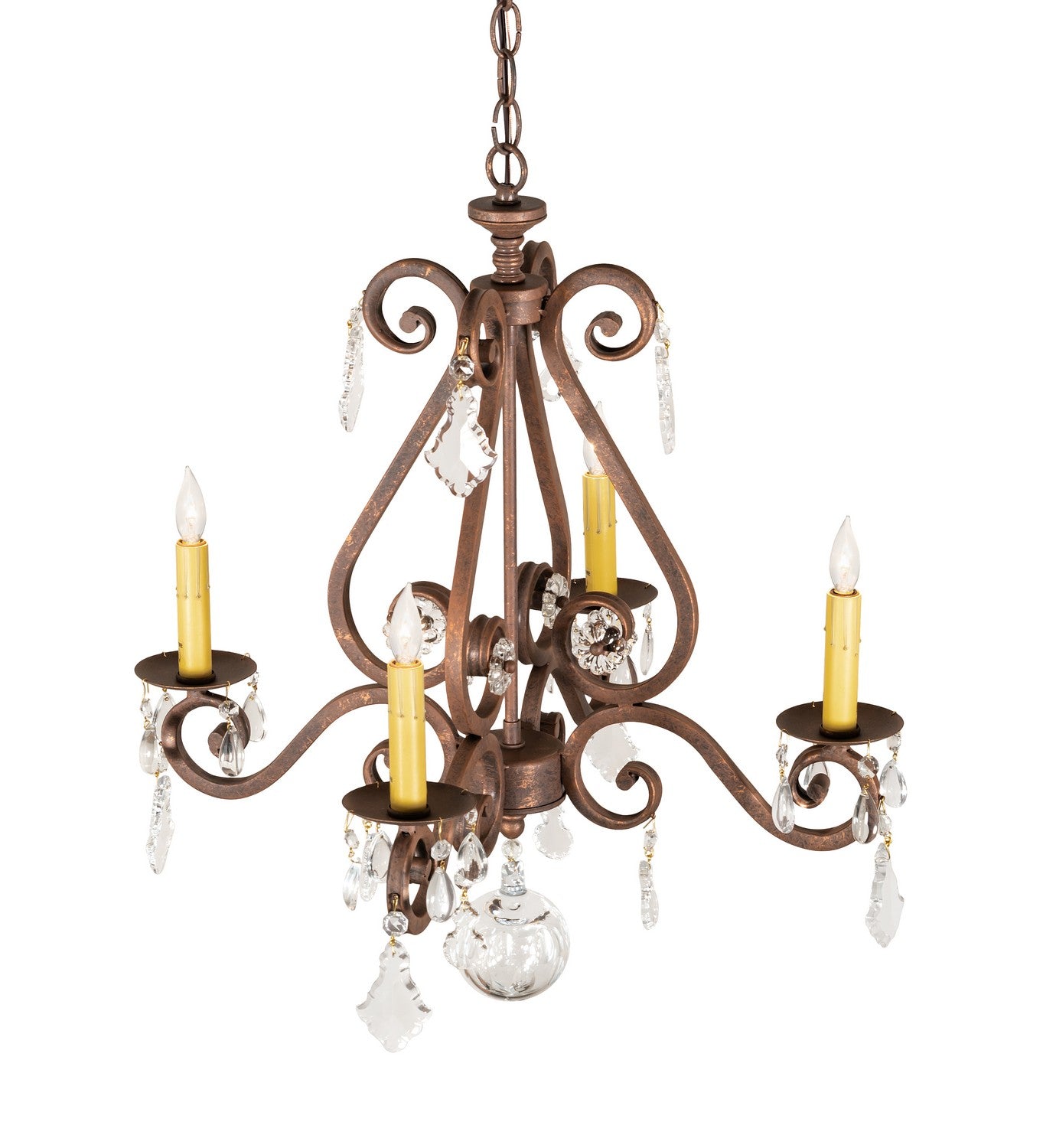 Meyda Tiffany - 257372 - Four Light Chandelier - Adrianna - Antique Rust