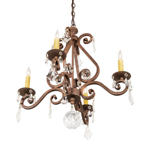 Meyda Tiffany - 257372 - Four Light Chandelier - Adrianna - Antique Rust