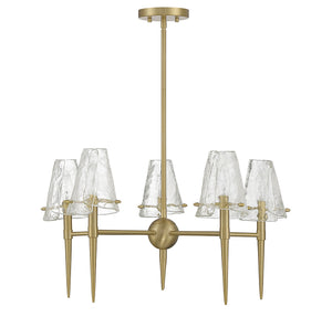 Savoy House - 1-2106-5-322 - Five Light Chandelier - Shellbourne - Warm Brass