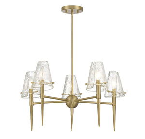 Savoy House - 1-2106-5-322 - Five Light Chandelier - Shellbourne - Warm Brass