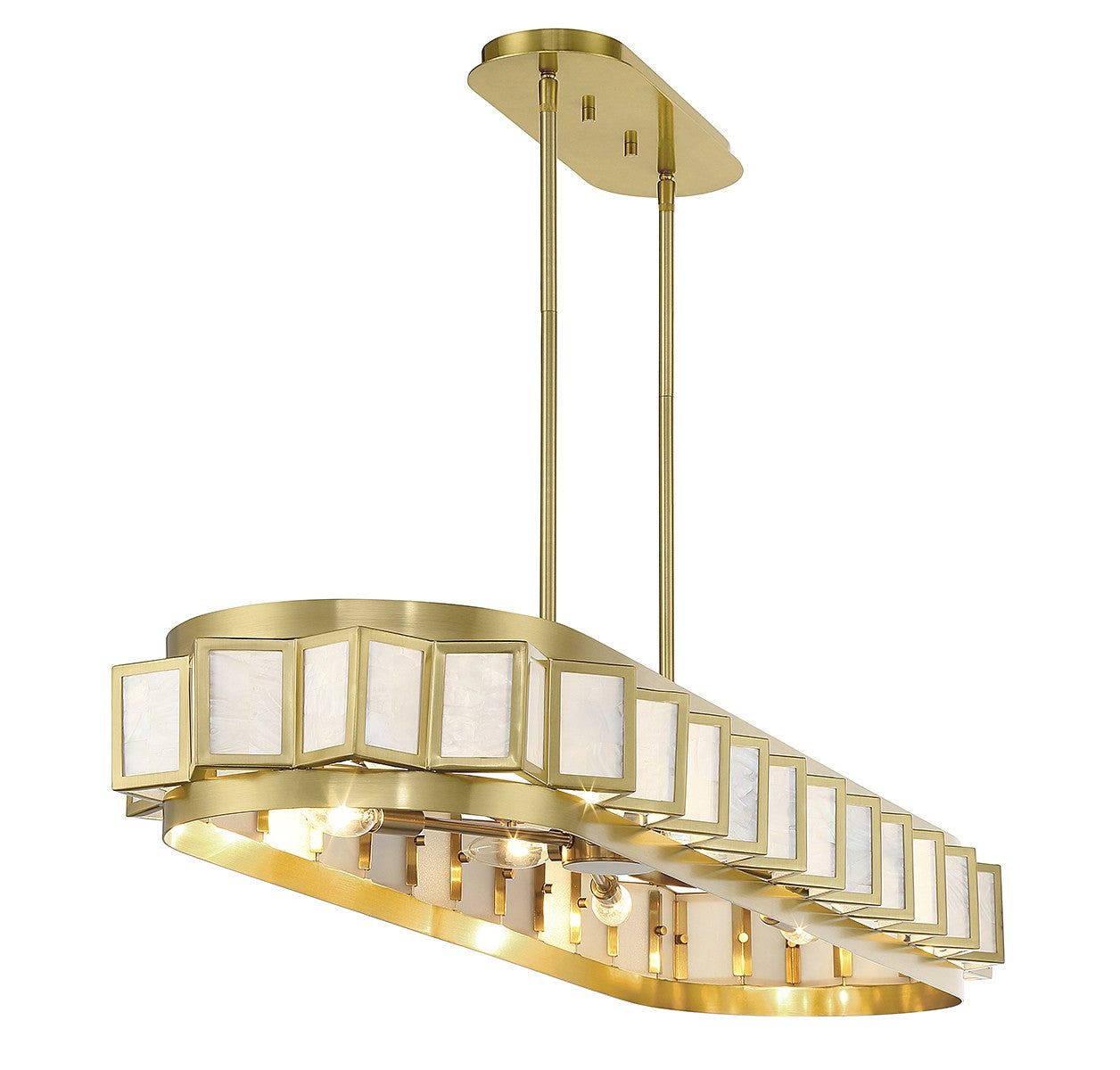 Savoy House - 1-3165-8-322 - Eight Light Linear Chandelier - Gideon - Warm Brass