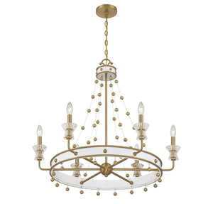 Savoy House - 1-3804-6-142 - Six Light Chandelier - Iris - White with Warm Brass