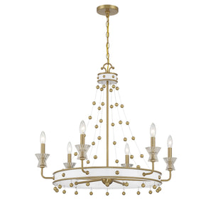 Savoy House - 1-3804-6-142 - Six Light Chandelier - Iris - White with Warm Brass