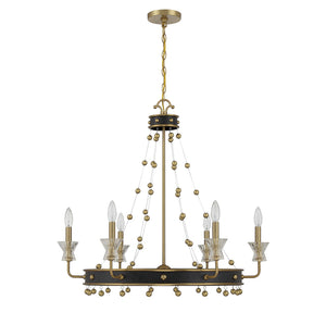 Savoy House - 1-3804-6-143 - Six Light Chandelier - Iris - Matte Black with Warm Brass