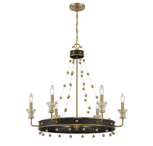 Savoy House - 1-3804-6-143 - Six Light Chandelier - Iris - Matte Black with Warm Brass