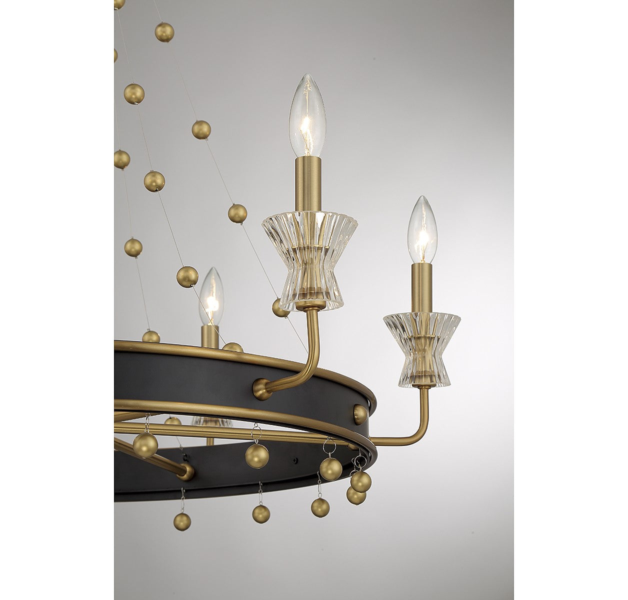 Savoy House - 1-3804-6-143 - Six Light Chandelier - Iris - Matte Black with Warm Brass