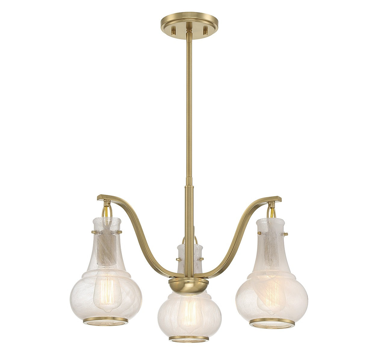 Savoy House - 1-4418-3-322 - Three Light Chandelier - Adams - Warm Brass