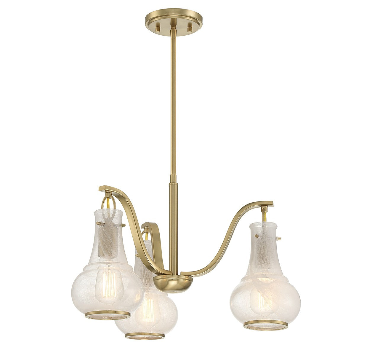 Savoy House - 1-4418-3-322 - Three Light Chandelier - Adams - Warm Brass