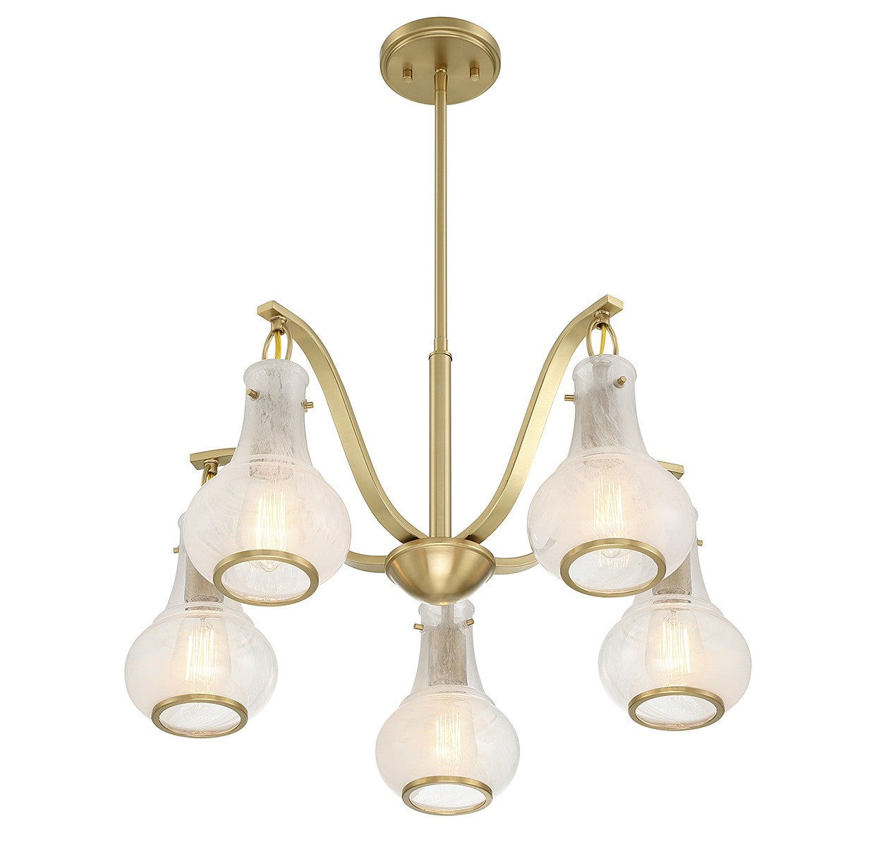 Savoy House - 1-4419-5-322 - Five Light Chandelier - Adams - Warm Brass