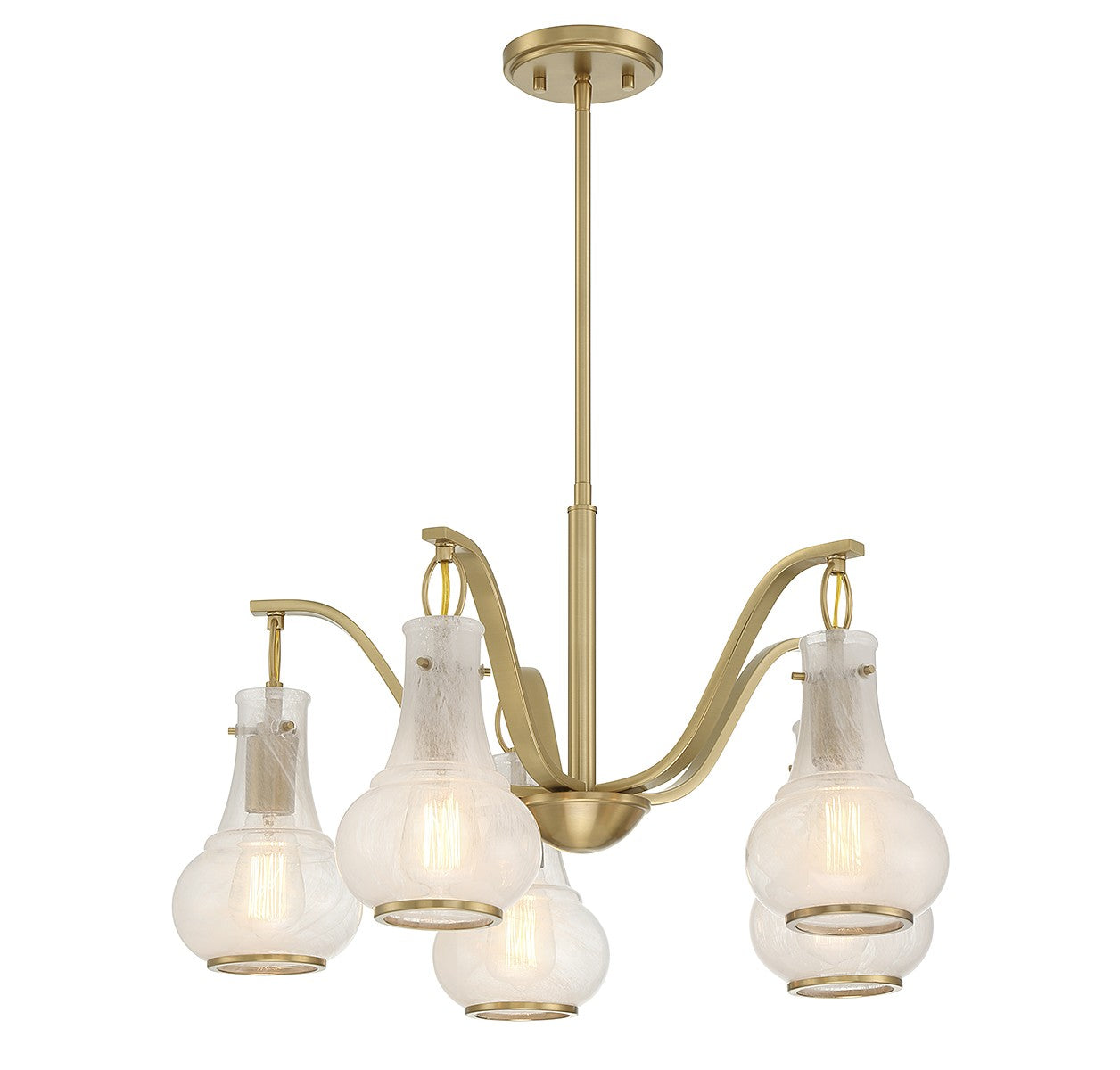 Savoy House - 1-4419-5-322 - Five Light Chandelier - Adams - Warm Brass