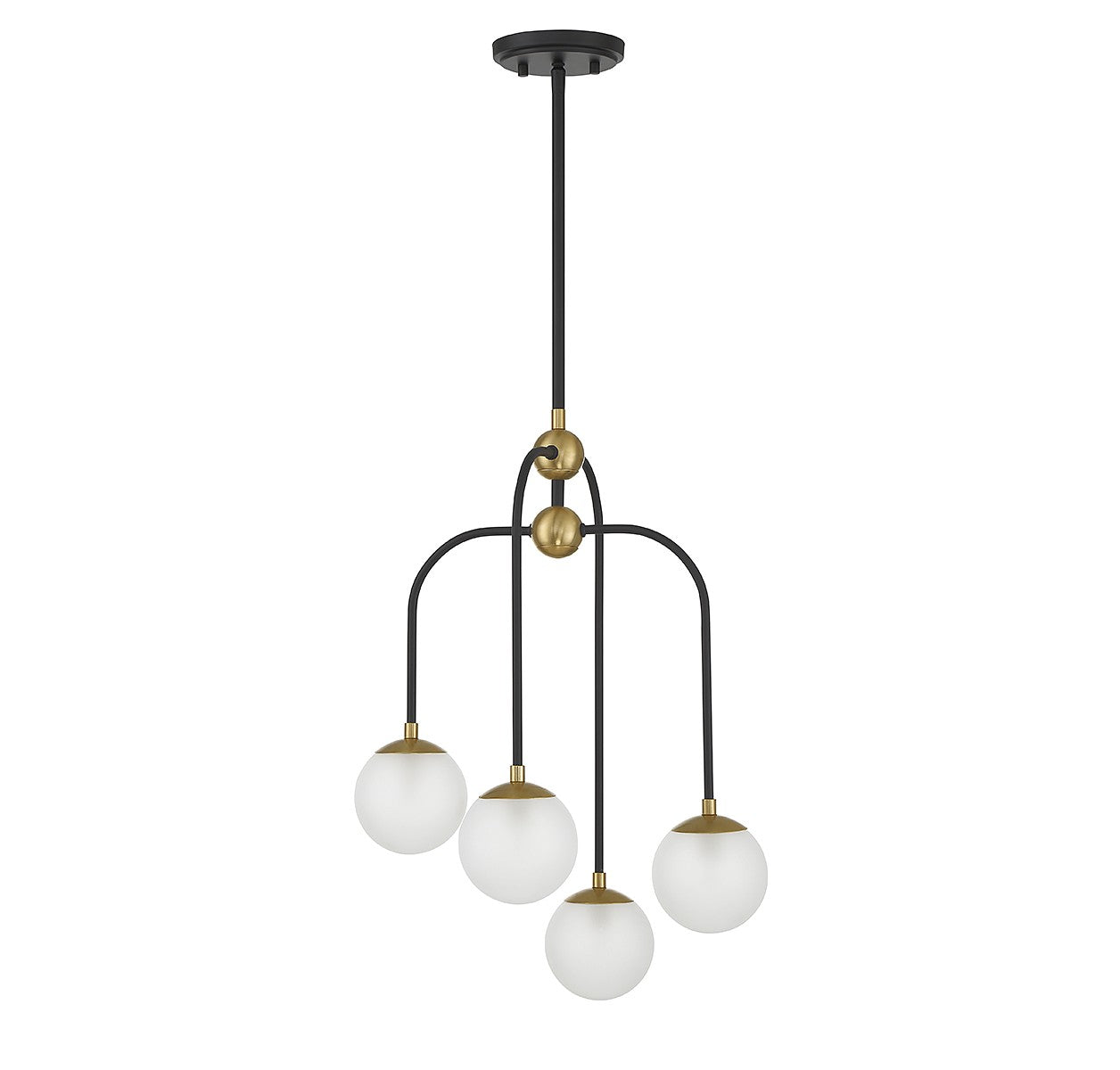 Savoy House - 1-6697-4-143 - Four Light Chandelier - Couplet - Matte Black with Warm Brass