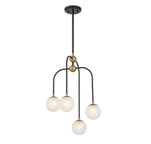 Savoy House - 1-6697-4-143 - Four Light Chandelier - Couplet - Matte Black with Warm Brass