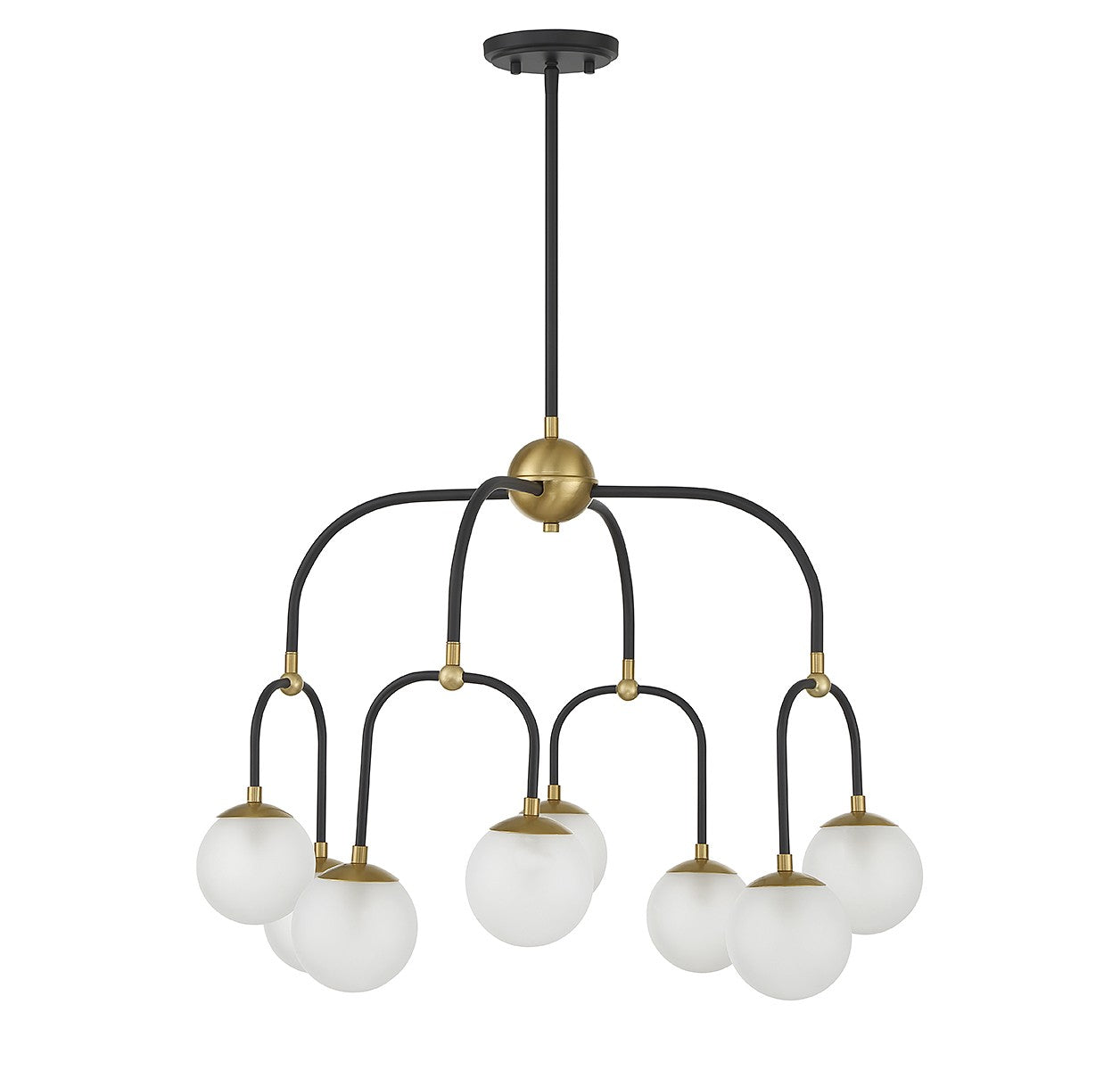 Savoy House - 1-6698-8-143 - Eight Light Chandelier - Couplet - Matte Black with Warm Brass