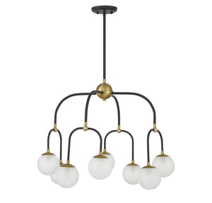 Savoy House - 1-6698-8-143 - Eight Light Chandelier - Couplet - Matte Black with Warm Brass