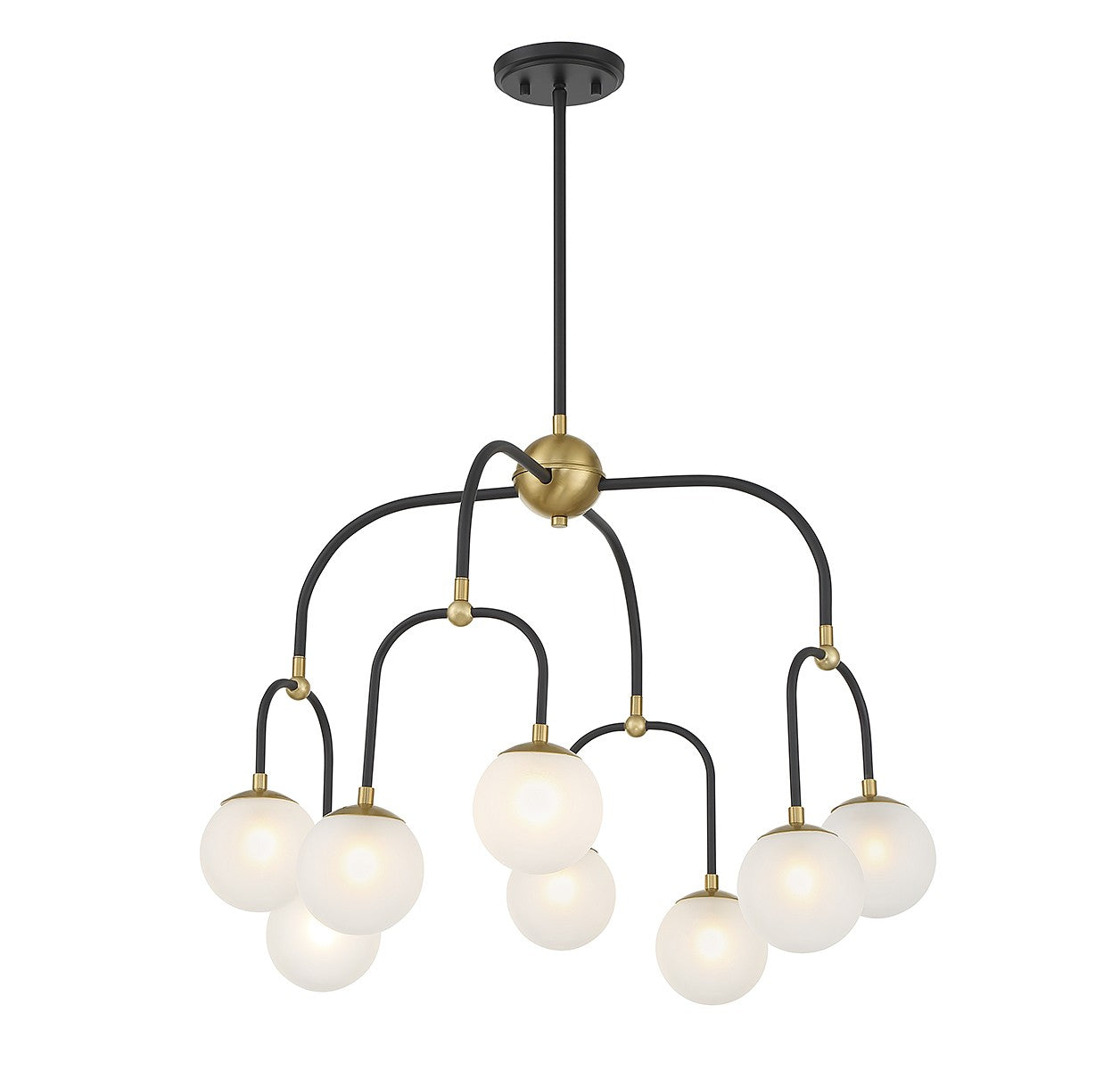 Savoy House - 1-6698-8-143 - Eight Light Chandelier - Couplet - Matte Black with Warm Brass