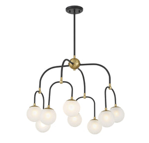 Savoy House - 1-6698-8-143 - Eight Light Chandelier - Couplet - Matte Black with Warm Brass