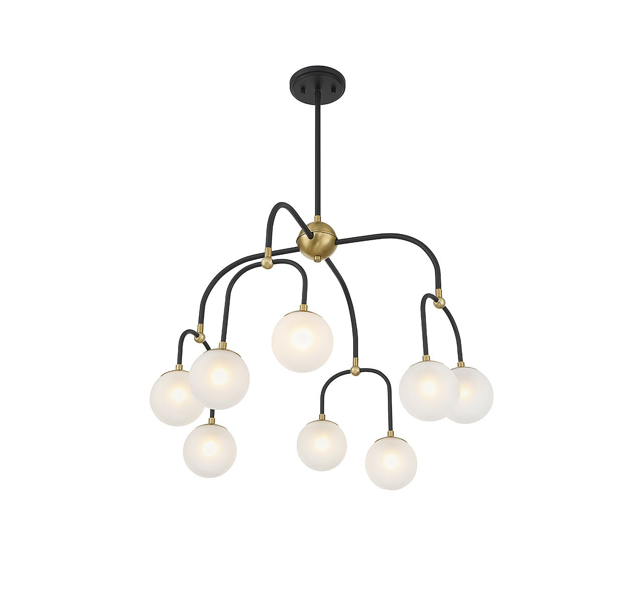 Savoy House - 1-6698-8-143 - Eight Light Chandelier - Couplet - Matte Black with Warm Brass