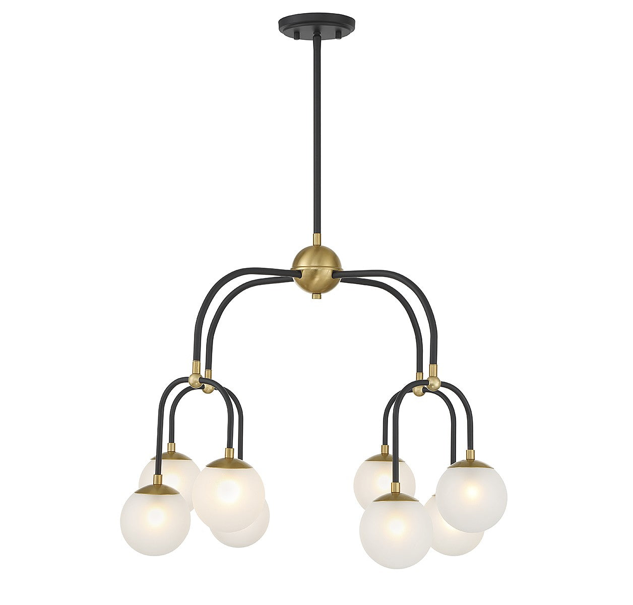 Savoy House - 1-6698-8-143 - Eight Light Chandelier - Couplet - Matte Black with Warm Brass