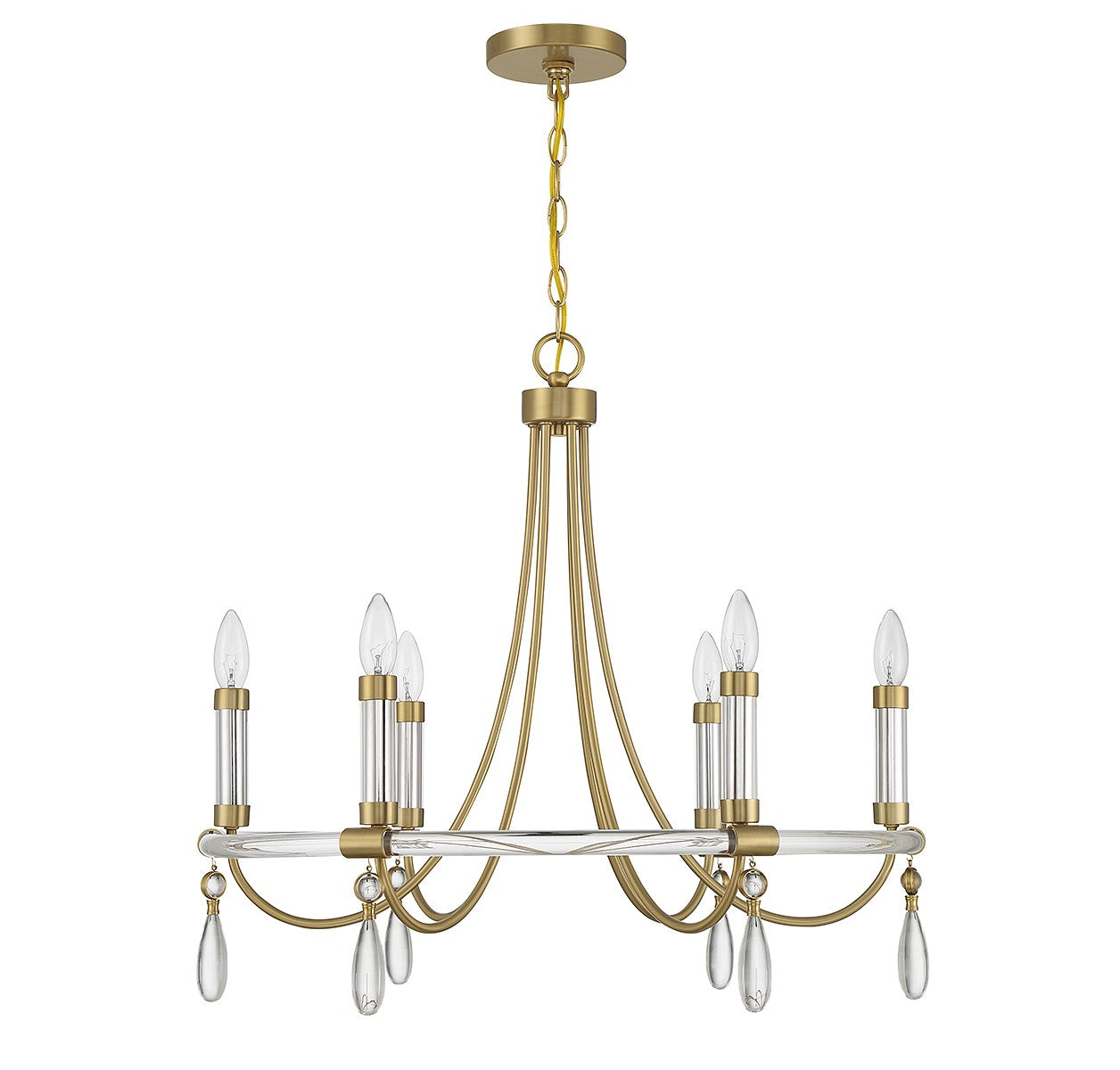 Savoy House - 1-7716-6-195 - Six Light Chandelier - Mayfair - Warm Brass and Chrome