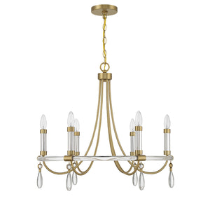 Savoy House - 1-7716-6-195 - Six Light Chandelier - Mayfair - Warm Brass and Chrome