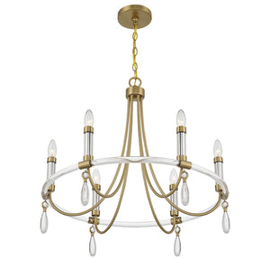 Savoy House - 1-7716-6-195 - Six Light Chandelier - Mayfair - Warm Brass and Chrome