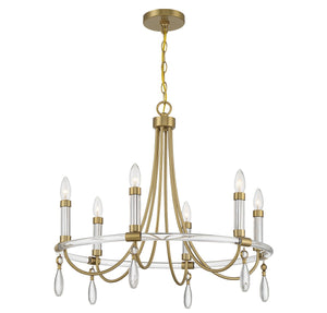 Savoy House - 1-7716-6-195 - Six Light Chandelier - Mayfair - Warm Brass and Chrome