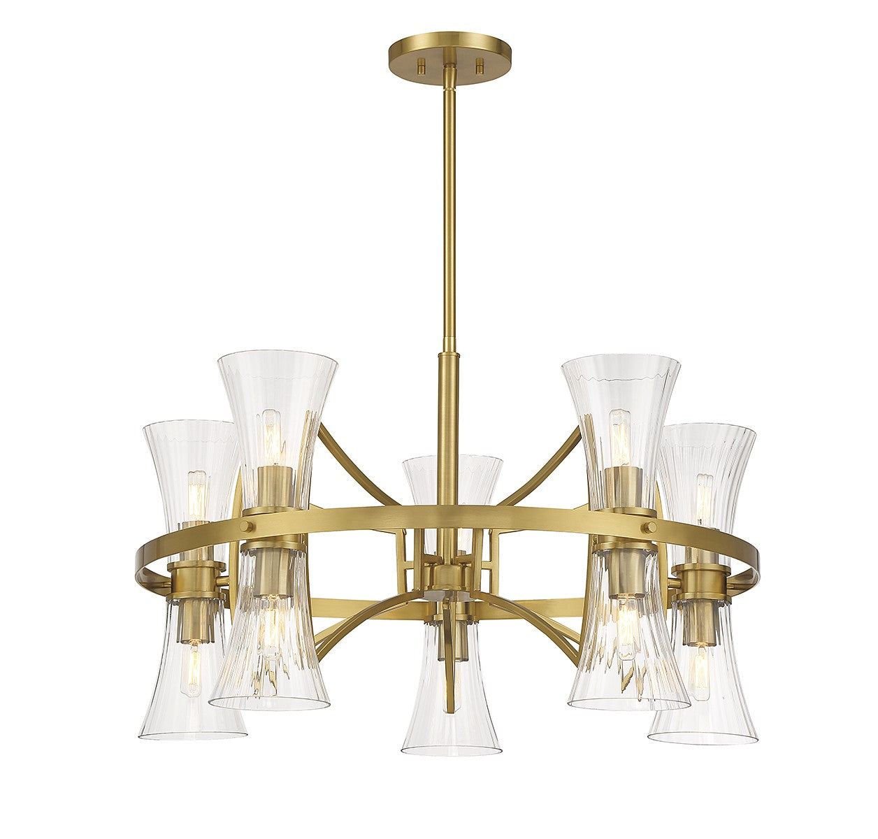 Savoy House - 1-9704-10-322 - Ten Light Chandelier - Bennington - Warm Brass