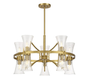 Savoy House - 1-9704-10-322 - Ten Light Chandelier - Bennington - Warm Brass