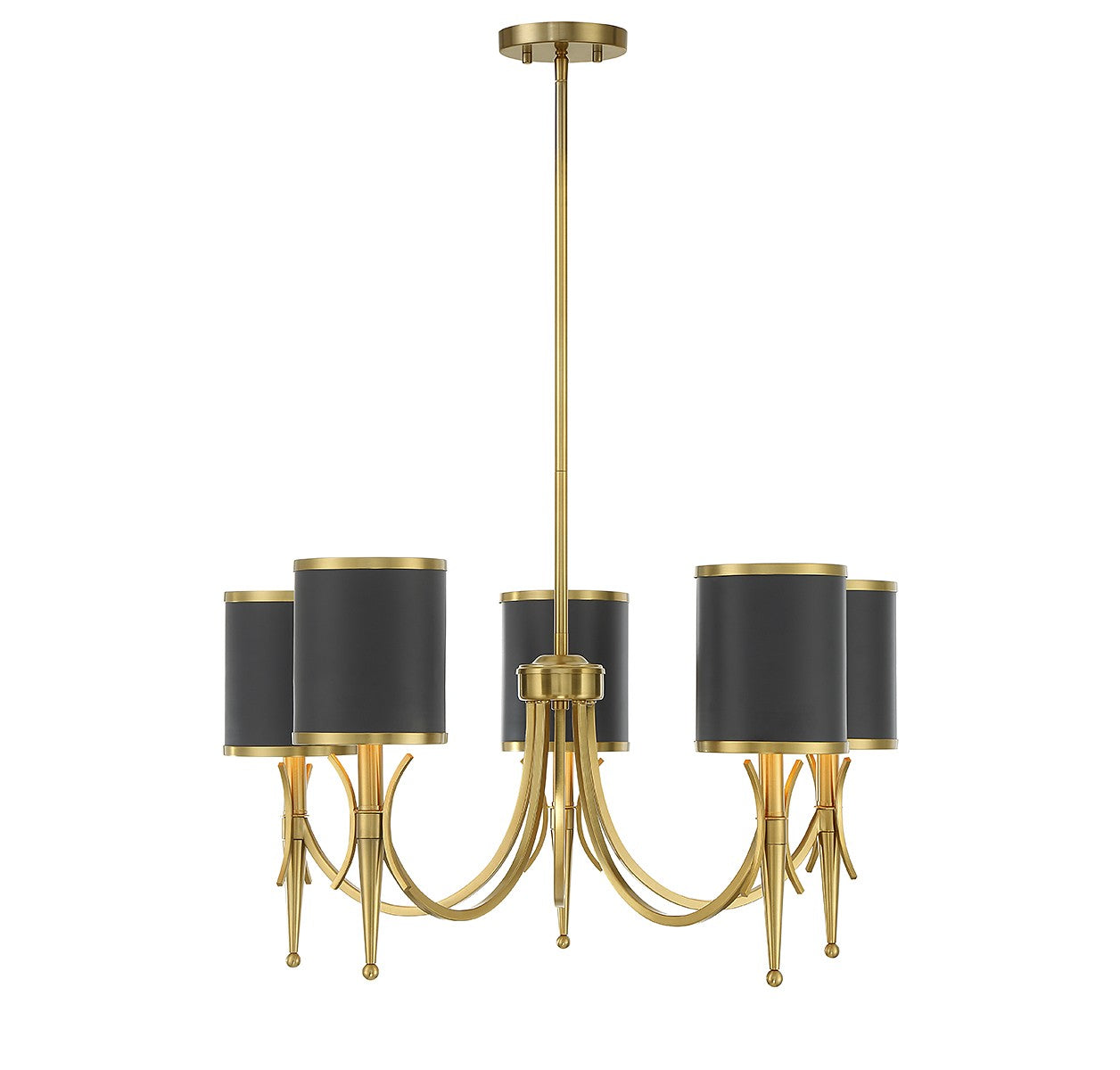 Savoy House - 1-9945-5-143 - Five Light Chandelier - Quincy - Matte Black with Warm Brass