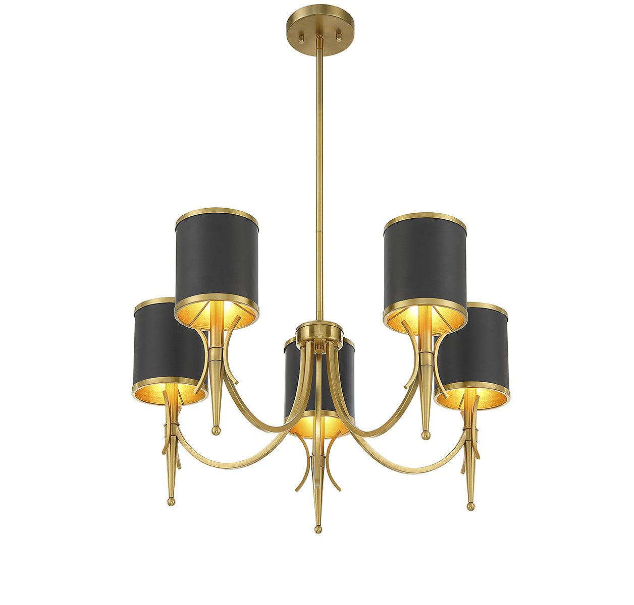 Savoy House - 1-9945-5-143 - Five Light Chandelier - Quincy - Matte Black with Warm Brass