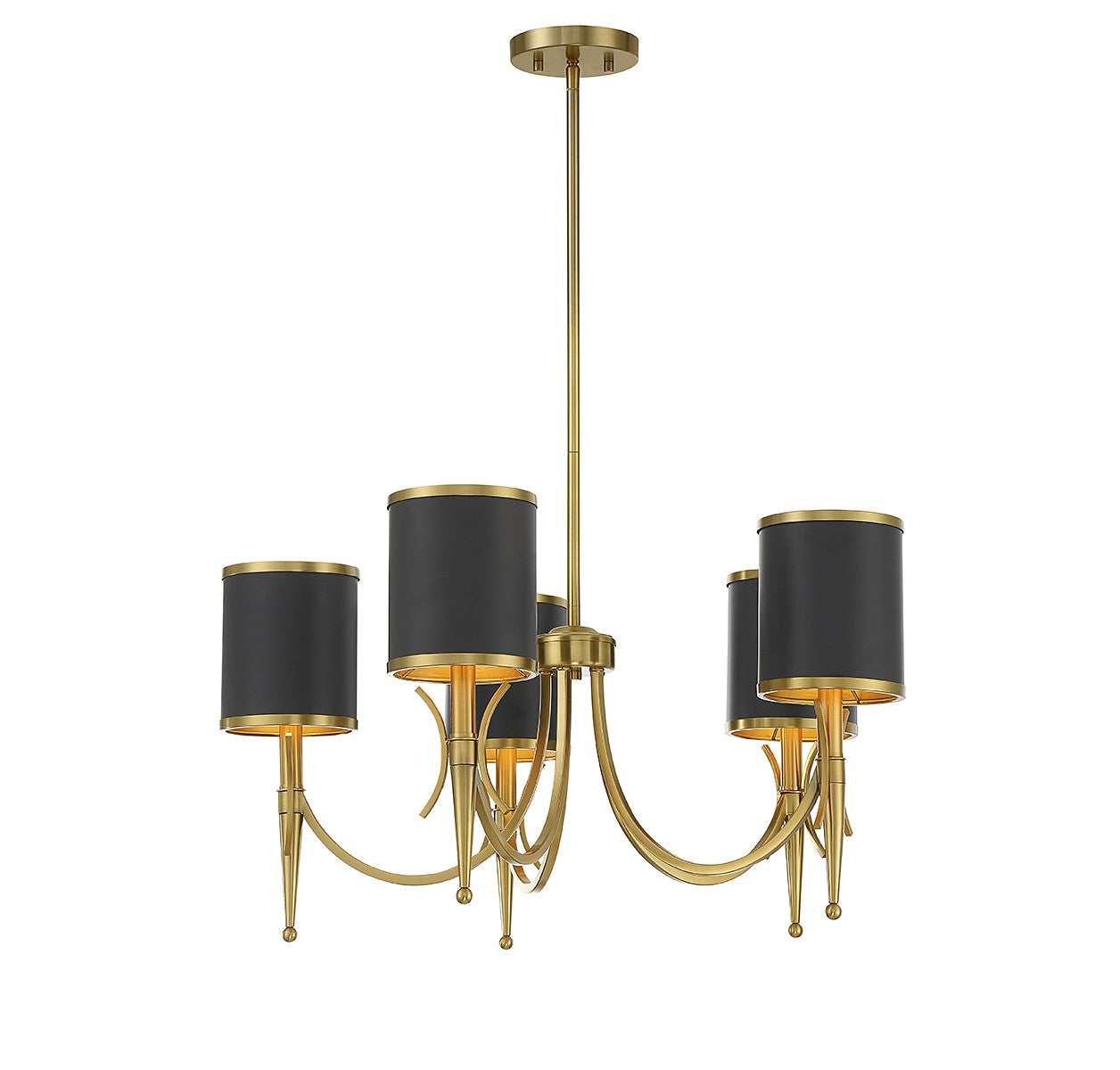 Savoy House - 1-9945-5-143 - Five Light Chandelier - Quincy - Matte Black with Warm Brass