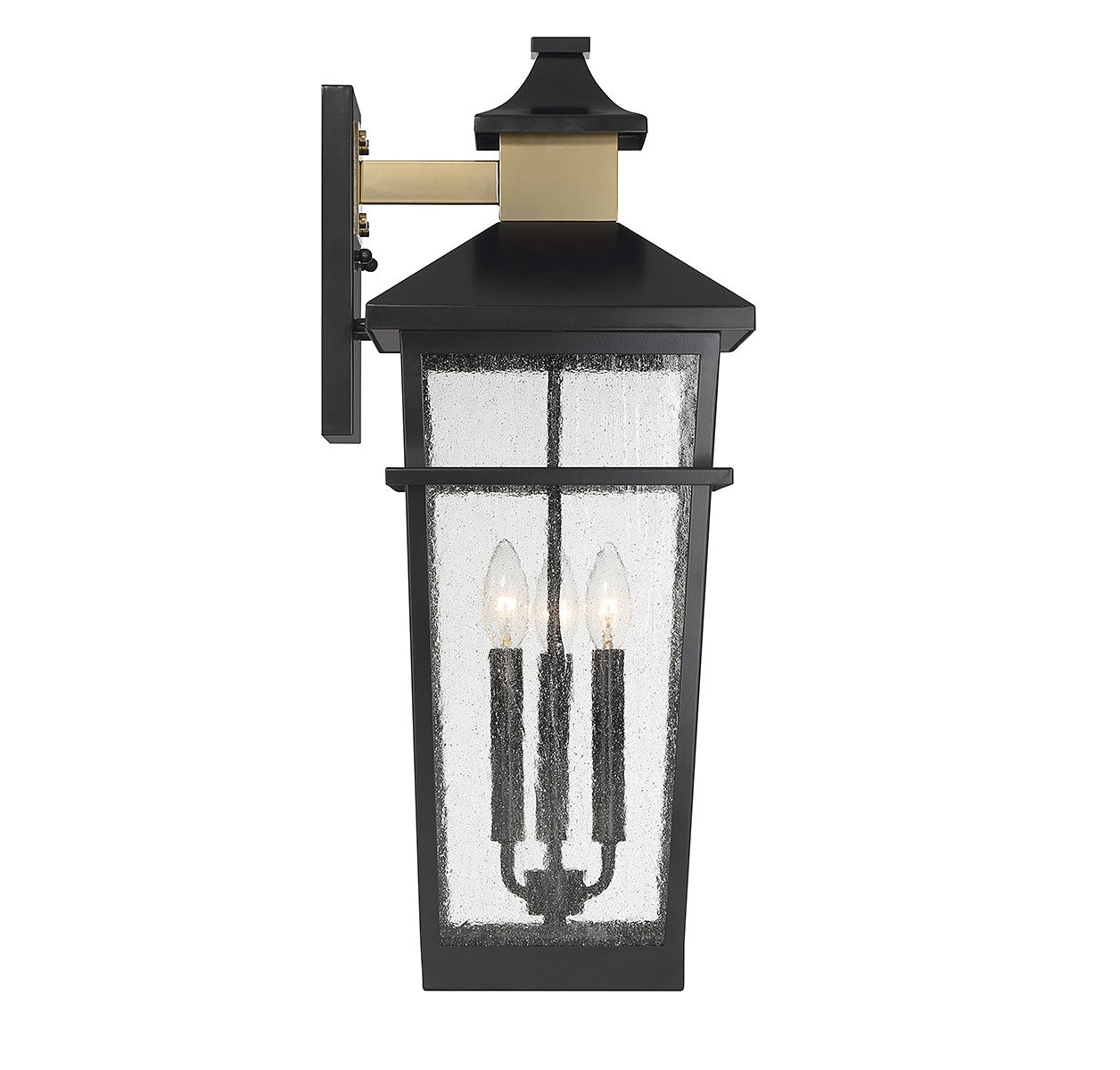 Savoy House - 5-715-143 - Three Light Outdoor Wall Lantern - Kingsley - Matte Black with Warm Brass