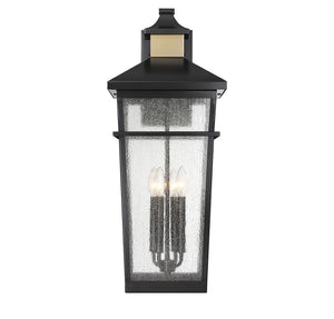 Savoy House - 5-716-143 - Four Light Outdoor Wall Lantern - Kingsley - Matte Black with Warm Brass