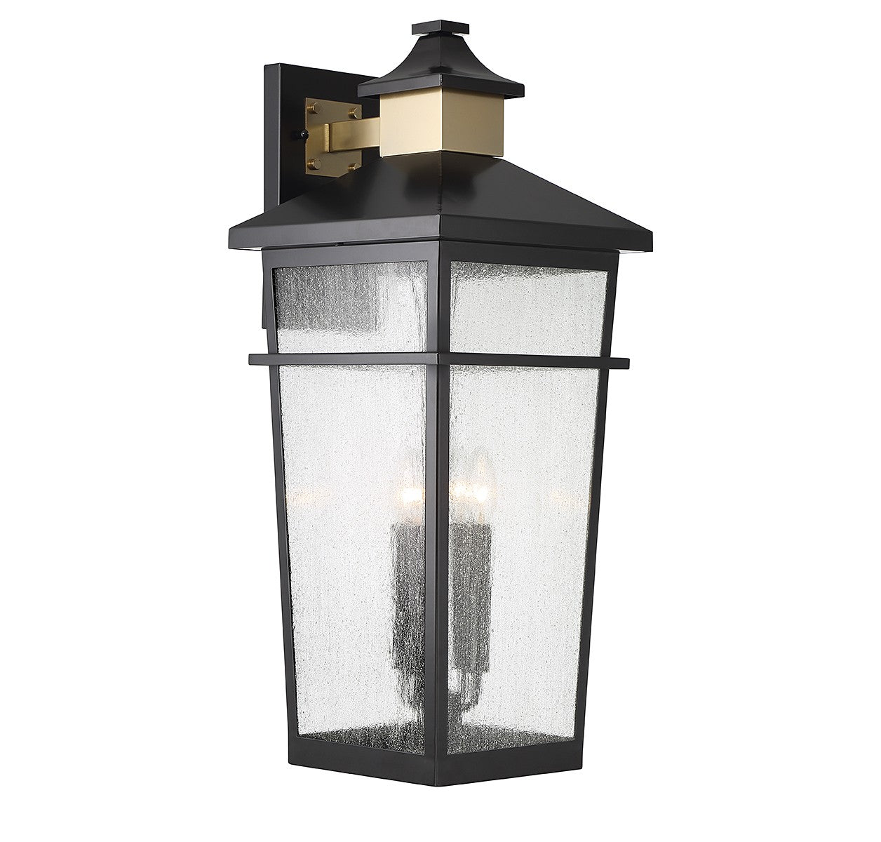 Savoy House - 5-716-143 - Four Light Outdoor Wall Lantern - Kingsley - Matte Black with Warm Brass