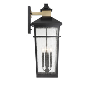 Savoy House - 5-716-143 - Four Light Outdoor Wall Lantern - Kingsley - Matte Black with Warm Brass