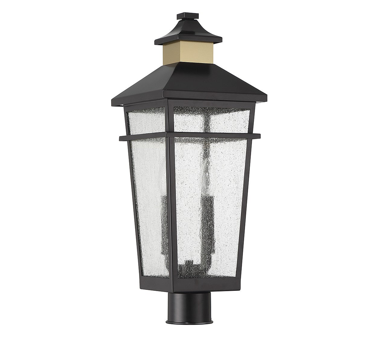 Savoy House - 5-718-143 - Two Light Outdoor Post Lantern - Kingsley - Matte Black with Warm Brass