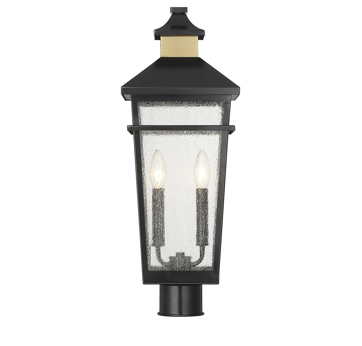 Savoy House - 5-718-143 - Two Light Outdoor Post Lantern - Kingsley - Matte Black with Warm Brass