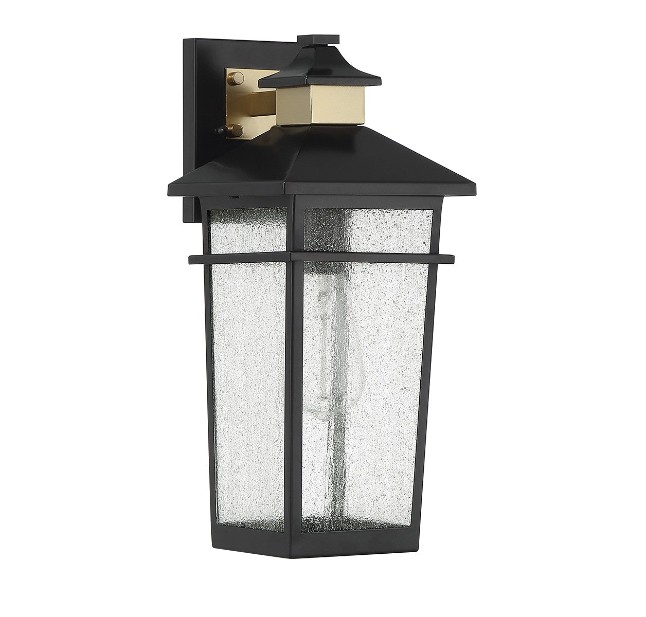 Savoy House - 5-719-143 - One Light Outdoor Wall Lantern - Kingsley - Matte Black with Warm Brass