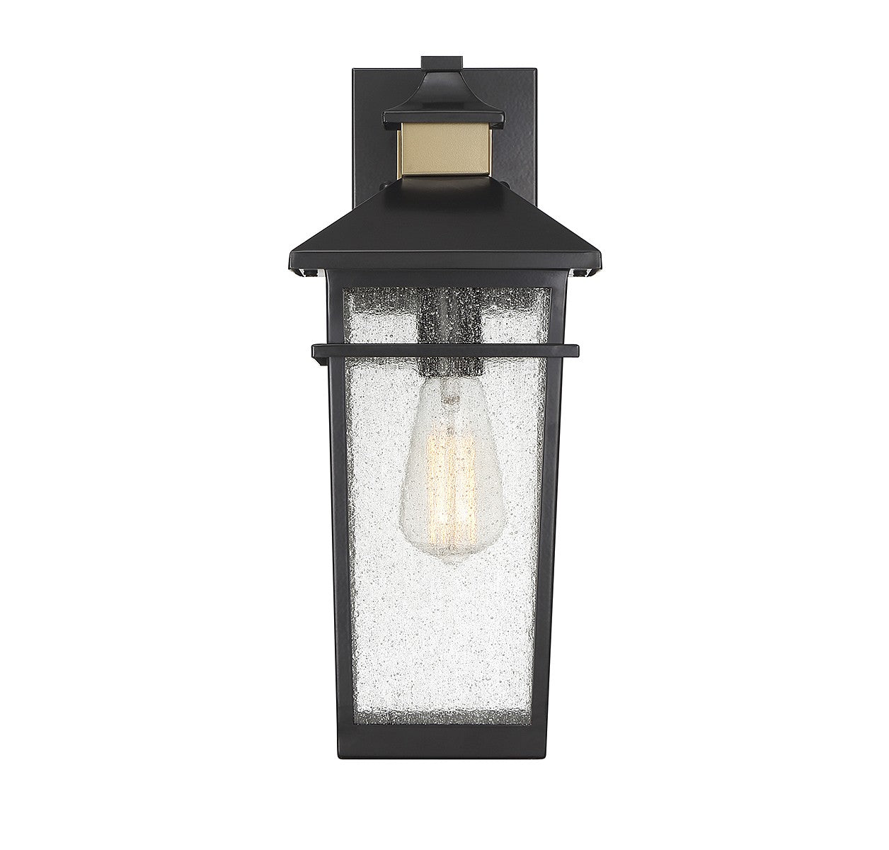 Savoy House - 5-719-143 - One Light Outdoor Wall Lantern - Kingsley - Matte Black with Warm Brass