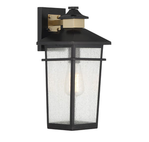 Savoy House - 5-719-143 - One Light Outdoor Wall Lantern - Kingsley - Matte Black with Warm Brass