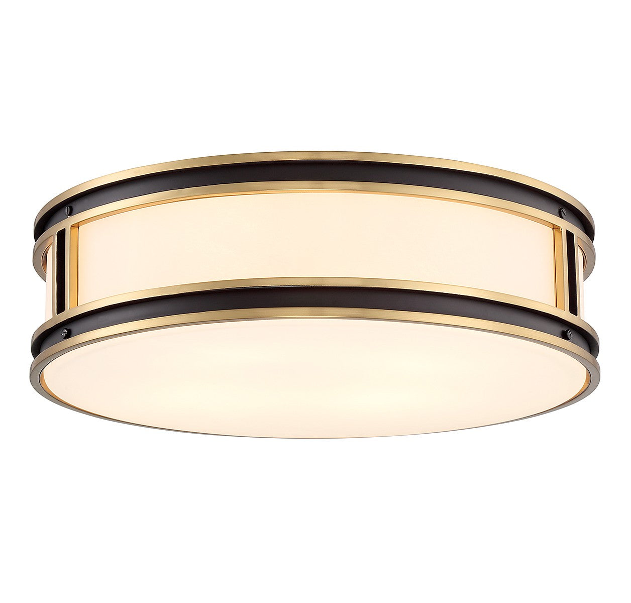 Savoy House - 6-1822-4-143 - Four Light Flush Mount - Alberti - Matte Black with Warm Brass