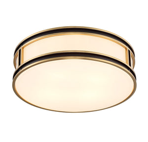 Savoy House - 6-1822-4-143 - Four Light Flush Mount - Alberti - Matte Black with Warm Brass