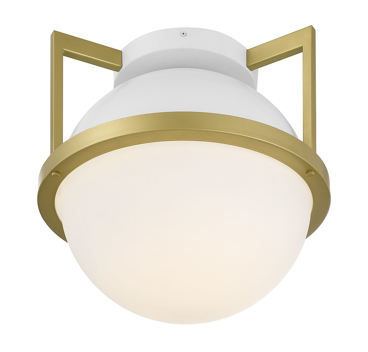 Savoy House - 6-4602-1-142 - One Light Flush Mount - Carlysle - White with Warm Brass