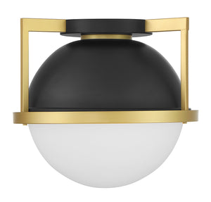 Savoy House - 6-4602-1-143 - One Light Flush Mount - Carlysle - Matte Black with Warm Brass