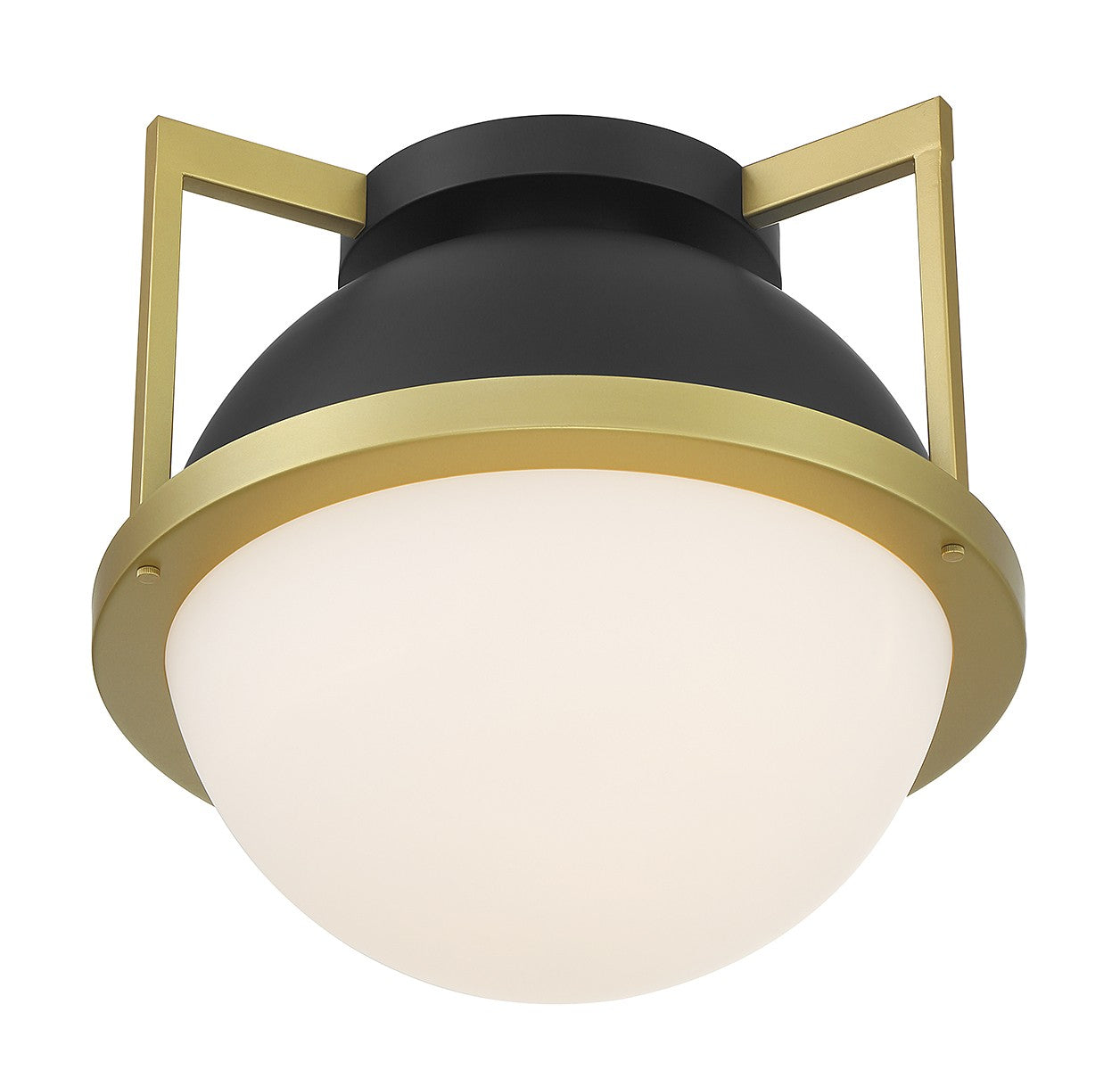 Savoy House - 6-4602-1-143 - One Light Flush Mount - Carlysle - Matte Black with Warm Brass